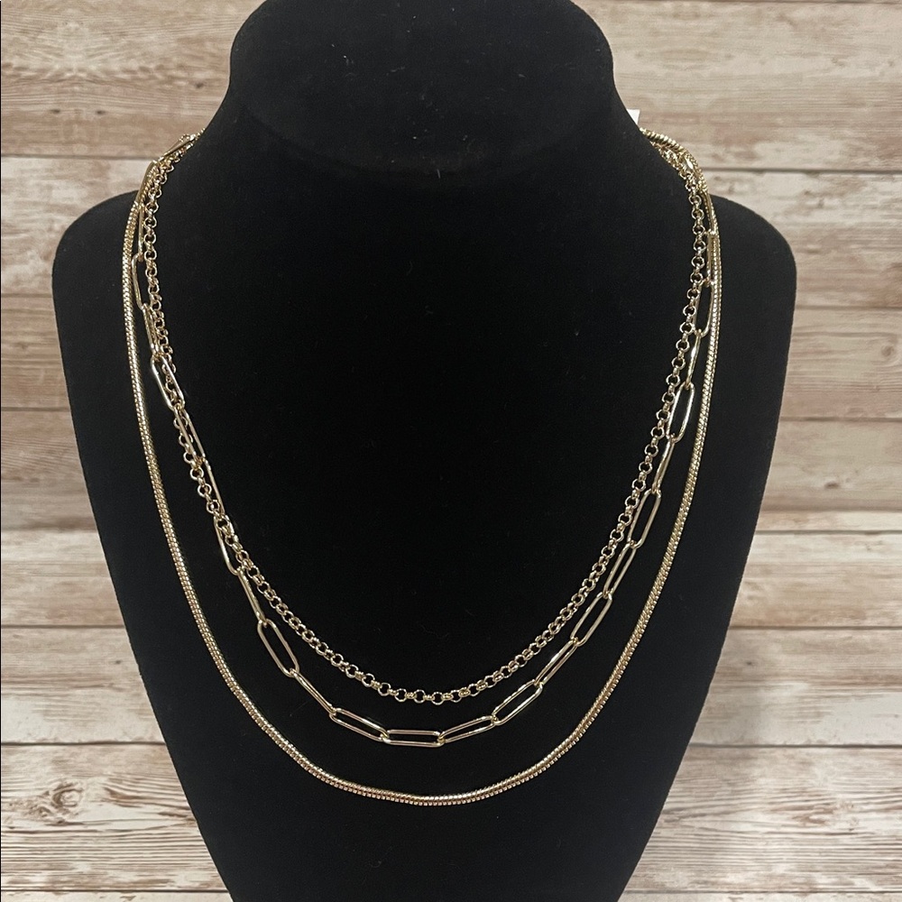 Chic Gold Multi-Layer Necklace‎ NWT